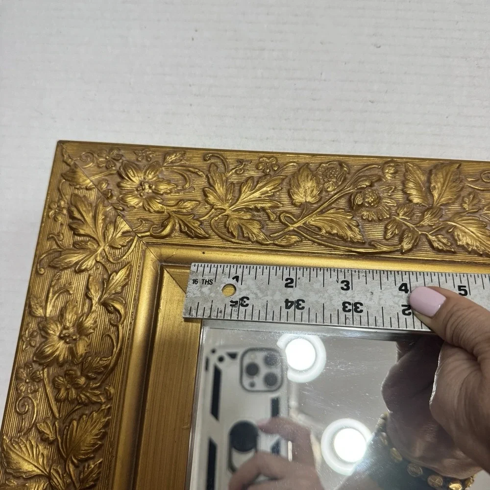 Ornate Gold Floral Wall Mirror Frame - Gold